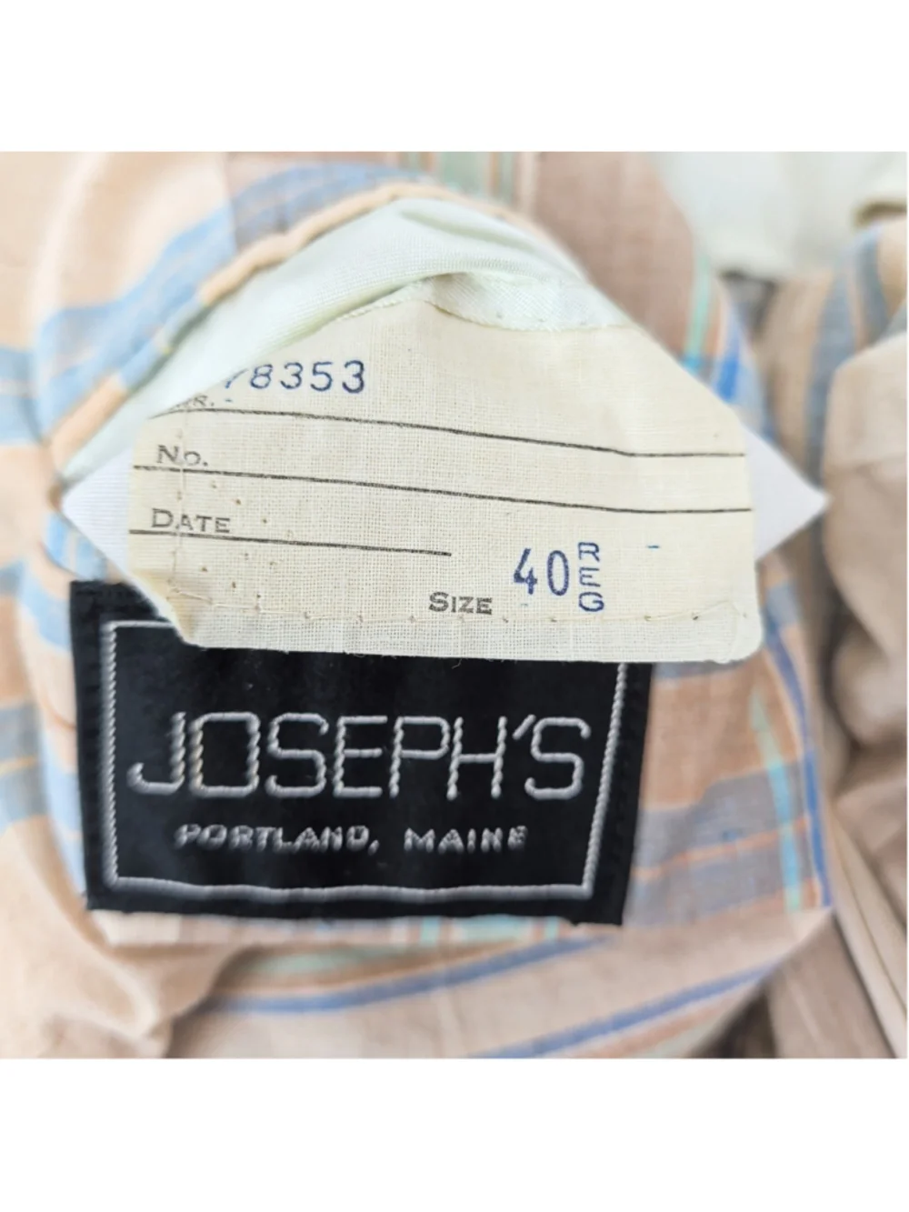 Vintage USA Made Madras Plaid Lightweight Blazer 40R